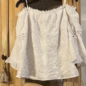 Lily Pulitzer White Eyelet Lace Women's Top